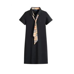 2023 Casual Dresses Women Casual Dresses Classic Knit Dress Fashion Letter Mönster Summer Kort ärm Högkvalitativ kvinnokläder ZZ