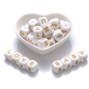 Baby Beißringe Spielzeug 200 Stücke 12mm Alphabet Englisch Silikon Buchstaben Perlen Baby Beißring Zubehör Für Personalisierte Namen Schnuller Clips Zahnen Spielzeug 230601