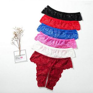 Women's Panties Women Sexy Opening Crotch Lace Open Crotchless Thongs Sissy Men Underpants Sex Briefs Transparent Underwear