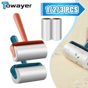 Lint Rollers Brushes Tearable Roll Paper Sticky Roller Dust Wiper Pet Hair Clothes Carpet Tousle Remover Portable Replaceable Cleaning Brush Tool Z0601