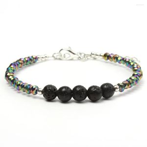 Strand Natural Stone 4MM Crystal Beads Rock Vulcanic Yoga Bracelet 8 Color Handmade Bracelets For Women Men Jewelry YBR228