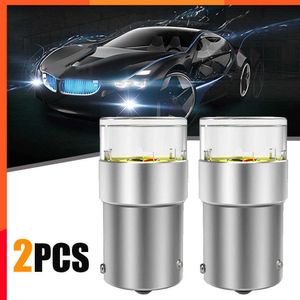 New 2pcs 12V LED 1156 BA15S BAU15S PY21W LED Bulb R5W COB Car Signal Lights 6000K Super Bright White Headlight Parking Light