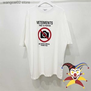 Camisetas masculinas Vetements de alta qualidade Camisetas masculinas femininas 1 1 oversized SEM REDES SOCIAIS THANK YOU T Shirt Tops Tee VTM T230602