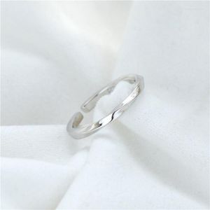 Cluster Rings " Fake One Penalty Ten 925 Sterling Silver Design Sense Geometric Ring Twist Simple Fashion Jewelry