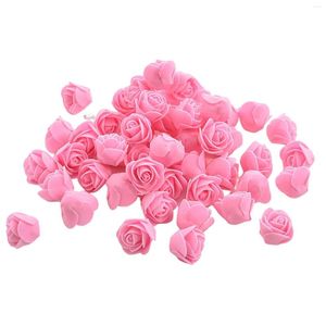 Dekorativa blommor 100st Simulation Foam Rose Head Realistic for Wedding Ceremony Party