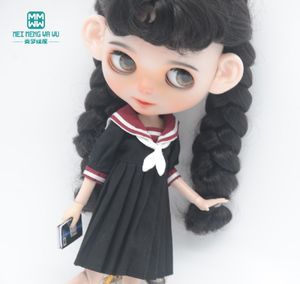Doll Accessories Clothes fashion school uniform pink blue ink wine red for Blyth Azone OB23 OB24 16 doll accessories 230602
