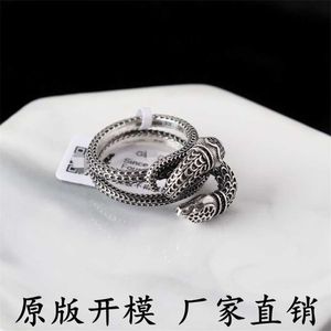 50% off designer jewelry bracelet necklace ring 925 headed snake personality ins hip hop for men women couple gift pair ring