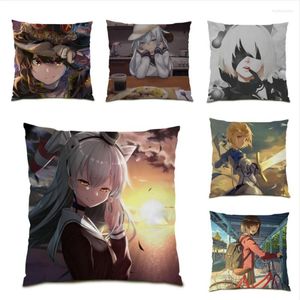 Pillow Home Anime Pattern Pilow Cover Polyester Linen Covers Decorative Lovely Velvet Fabric Pillowcase E0667