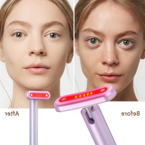 Home Beauty Instrument 4 in 1 Red Light Therapy Skincare Tool For Face Neck EMS Microcurrent Massage Anti-Aging Skin Tightening Wand 22 Waov