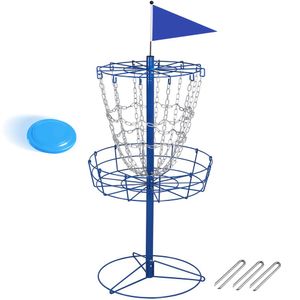 Przenośny koszyk golfowy - lekkie podwójne łańcuchy przenośne ćwiczenie docelowe stalowe dołek golf golfowy