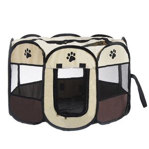 Mats New Folding Pet Tent Portable Pet Cage Outdoor Dog House Octagon Cage for Cat Indoor Playpen Puppy Cats Kennel Easy Operation