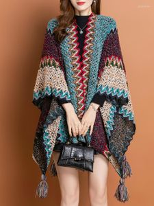 Scarves Knitwears Coat Autumn Winter Female Loose Poncho Stylish Women's Clothing Bandana Shawl Wraps Cardigan Overcoat