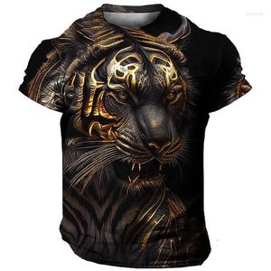 T-shirt da uomo Fashion Tiger Animal Print T-shirt da uomo 3D Summer Street Manica corta Camiseta Girocollo Casual Tops Tees 2023 Est