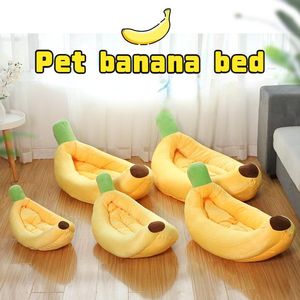 Mats Pet banana bed winter warm dog cat litter removable nest puppy kitten washable kennel pet litter for small dog pet supplies