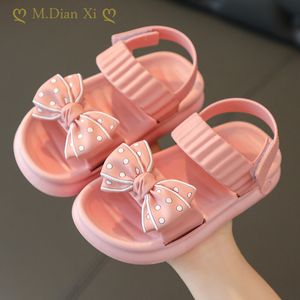 Sandalet 1-8 yıl yaz kızlar pembe sandalet bebek moda prenses küçük kız ayakkabı çocuklar açık kaymaz plaj sandaletleri 230602