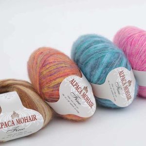 Garn 35g/boll mohair ull rymdfärgning fluffig stickad tråd diy tröja halsduk virkning lanas gratis frakt p230601