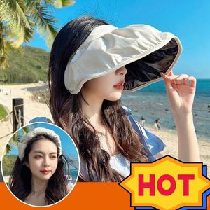 Fashion sun Visors Summer Top Empty Sun Hat for Women Wide Brim Cap Beach Anti-ultraviolet Visor Hat Girl Ladies Caps UV Protection Sun Hat