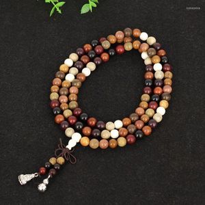 Strand Tybetańczyk 108pcs 8 mm różane z drzewa modlitewnego koraliki Buddha Mala Buddhist Bransoletka Naszyjnik x7xb