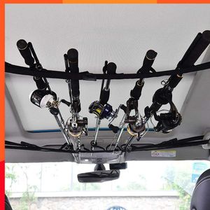 New 2PCS Car Mounted Storage Rack Vehicle Fishing Rod Rack Holder Fishing Rod Gear Holder Strap Storage Car Rest Belt Universal