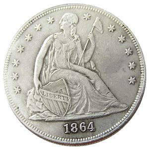 Copia della moneta placcata argento del dollaro Liberty seduto del 1864 degli Stati Uniti