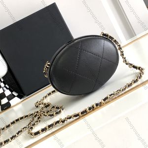 12A Upgrade Mirror Wysokiej jakości designerskie torby na jajka 12 cm mini czarna pikowana torebka luksurys oryginalna skórzana torebka Crossbody Pasek łańcuchowy z pudełkiem