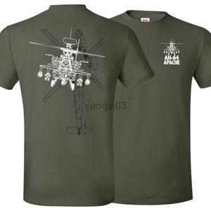 T-shirt da uomo Design creativo AH-64 Apache Helicopter Gunships T-Shirt. Maglietta da uomo O-Collo manica corta in cotone estivo New S-3XL J230602