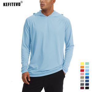 Мужские толстовки толстовок kefitevd Quick Dry Men's Upf 50 Футболки с длинным рукавом ультрафиолетовой защита на открытом воздухе футболка для солнцезащитных рубашек