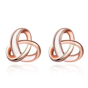 Studguld Simple Wire Twisted Earrings CorsS Intersect Joint Rose Golden Mini Women Gift Jewelry Drop Delivery DH3SJ
