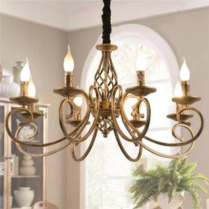 Chandeliers Ganeed Rustic French Country Vintage Antique Bronze Retro Light For Kitchen Farmhouse Dining Living Room Home Loft