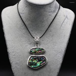 Colares com pingente concha de abalone natural requintado para mulheres joias presente comprimento 55 5 cm