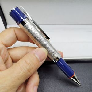 alta qualidade prata fino relevos barril canetas esferográficas artigos de papelaria escritório escrita suave caneta promoção sem caixa