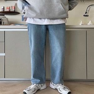 Men's Jeans Men's Casual High Street Style Solid Color Korean Autumn Trendy Simple Slim Straight Pants