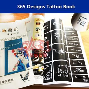 Stencil 365 pezzi/libro Stencil per tatuaggio aerografo per uomo Donna Lettere Fiore Animale Caviglia Braccio posteriore Body Art Pittura Glitter Stencil all'hennè