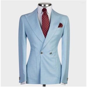 Men's Suits Made To Measure Men'S Peaked Lapel Slim Fit Modern Formal Man Clothes Party Prom Wedding Gentleman Blazer 2 Pieces Outfits