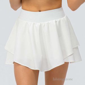 Saia de cintura alta Lulus Tennis Wear Running plissada Athletic Skirts Women High Quality Quick Dry Sports Fiess Skort cintura alta com bolso