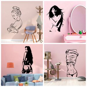 Sexy Lady Woman Decal Adesivo decorativo da parete per camera da letto da donna Adesivi Wall Art Decor sexy lady donna Carta da parati Decalcomania in vinile