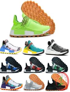 İlham Güneş Paketi Afro İnsan Yarış Trail Koşu Ayakkabıları BBC Yeşil Mavi Ekose Bilin Pharrell Williams Erkekler Spor Spor ayakkabıları boyutu 365972599