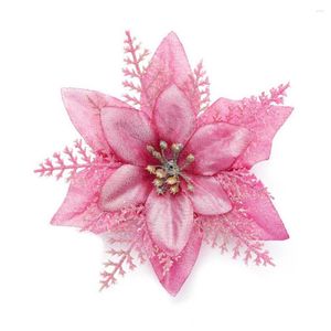 Decorative Flowers Artificial Flower Reusable Christmas Glitter Bright-colored Decoration Simulation