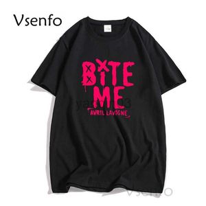 Herren T-Shirts Bite Me Avril Lavigne T-Shirt Männer Sommer Baumwolle Kurzarm Rockmusik T-Shirt Streetwaer Casual Kurzarm Print T-Shirt J230602