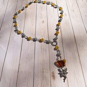 Collares pendientes Fairycore Mini rosario amarillo y azul | Fairy Trash Copycat Core Y2k