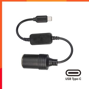 New 12V USB PD Type C Male Car Cigarette Lighter Socket Female Step Up Cable for Driving Recorder GPS E-Dog Fan Interior Parts