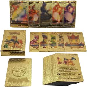 Juegos de cartas Anime dibujos animados duende bronceado tarjeta lámina de oro cartas batalla