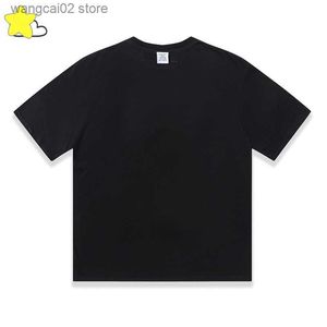 Camisetas Masculinas de Cor Sólida Simples Pequenas Vestimentas Bordadas T-Shirt Masculino Feminino Casual Solta Preto Branco VTM Camiseta de Manga Curta Dentro Tags T230602