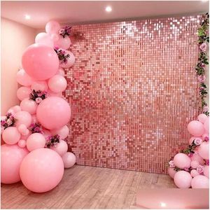 Party Decoration Sequin Backdrop Bakgrundsgardin Bröllopsdekor Baby Shower Wall Glitter Birthday Drop Delivery Home Garden Festiv Dhkdn
