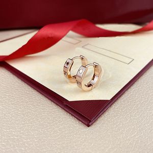 orecchini firmati per donna gioielli di lusso donna uomo donna orecchini famoso cerchio di lusso con diamante placcato oro rosa zircone orecchino in oro gemma ohrringe