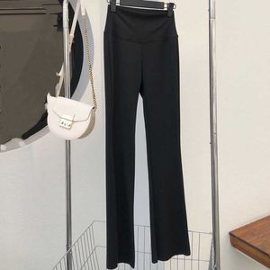Kadın pantolonları bivigao alevlendi siyah elastik ince yüksek bel seksi at nalı mikro rahat moda tozluk 230523