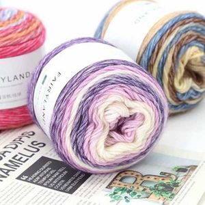Garn 100g Rainbow Color Woven Cotton Soft virka tjockt garn för handstickning varma tröjor Soffa kuddar halsdukar DIY P230601