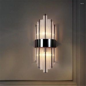 Wandleuchte Postmoderne Kristall Luxus TV Hintergrund Schlafzimmer Nachttischlampen Lichter Leuchte Home Decor Luminarias