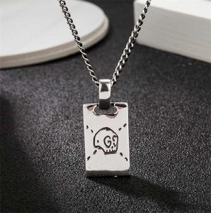 designer de jóias pulseira colar anel de alta qualidade Sterling Retangular Pingente elf Crânio suéter hip hop cadeia