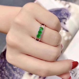 Cluster Rings Personality Trend Emerald Ring Natural And Real 925 Sterling Silver Fine Jewelry